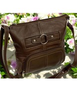 BROWN WOMEN MEDIUM COWHIDE LEATHER CROSS BODY SHOULDER BAG HANDBAG PURSE... - €29,72 EUR