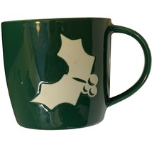 STARBUCKS 2011 HOLLY GREEN CHRISTMAS COFFEE MUG EXCELLENT USED CONDITION - £11.71 GBP