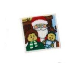 Minifigure Toy Santa Claus picture with children Christmas 2X2 printed piece FAS - £4.41 GBP