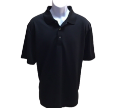PGA Tour Mens Sz L Large Black Golf Polo Rugby Short Sleeve Shirt Top Airflux - £14.14 GBP