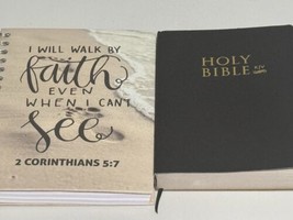 SetOf2: Holly Bible and Blanked Lined Journal We Walk by Faith - £9.93 GBP