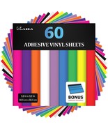 Kassa 60 x Permanent Adhesive Vinyl Sheets Assorted Matte &amp; Glossy Craft - $25.38