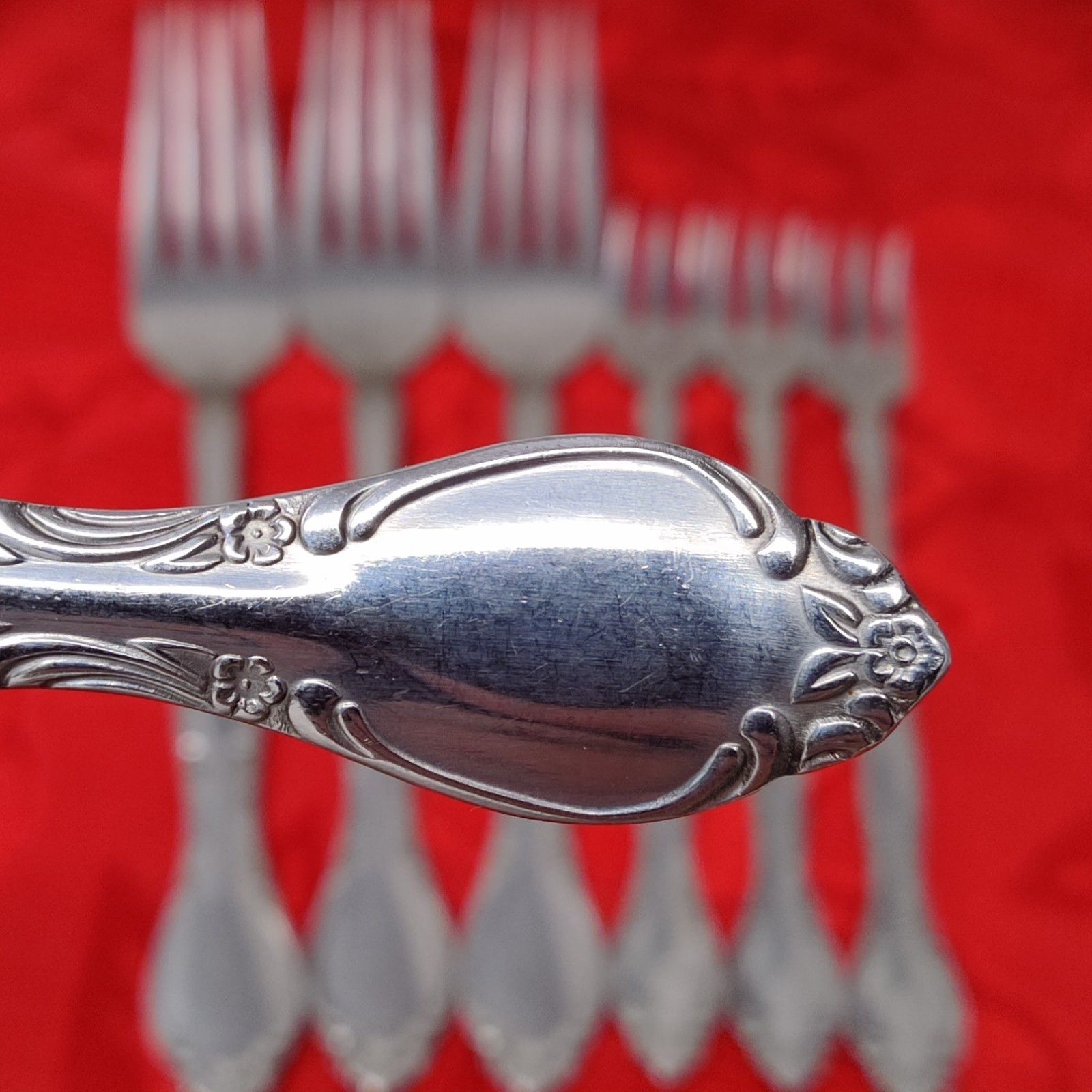 7X Forks Imperial International FLORELLE Stainless 4 Dinner &amp; 3 Appetize... - $19.98