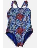new Cat &amp; Jack Girls ONE PIECE SWIMSUIT sz L (10-12y ) Fireworks Swimmin... - $271.29 MXN