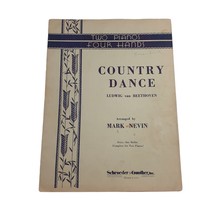Vintage Sheet Music Country Dance For Two Pianos Beethoven Teacher Student - £8.83 GBP