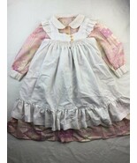 Vintage Patchwork Pink purple White Pinafore Toddler Dress Size 4T Ruffl... - $47.50 CAD