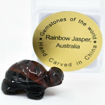 Rainbow Jasper Gemstone Tiny Miniature Turtle Figurine Hand Carved in China - £12.65 GBP