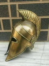 Medieval Helmet With Plume Greek Corinthian Armor Knight Spartan Cosplay Helmet - £105.79 GBP