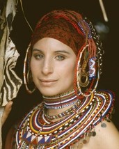 Barbra Streisand 1970&#39;s portrait in African style beads &amp; head dress poster - £14.11 GBP