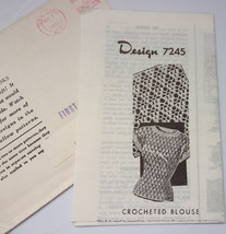  Vintage Design 7245 Crocheted Blouse  - £4.68 GBP
