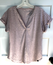 Nice LL Bean S Pale Pink /Light Brown  Streamside Geo Stretchy Tee Top - $27.71