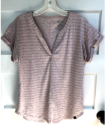 Nice LL Bean S Pale Pink /Light Brown  Streamside Geo Stretchy Tee Top - $27.71