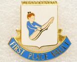 Vintage Jewelry Enamel Lapel Pin First Place Award Gymnastics Event Vault - $12.86