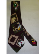 LOONEY TUNES MANIA 1993 MEN&#39;S 100% SILK NECK TIE BUGS/TAZ/MARVIN/DAFFY/ETC - $9.89