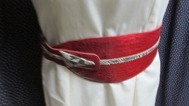 &quot;RED, WIDE FRONT - DECORATIVE, STATEMENT BELT&quot;&quot; - SIZE SMALL, MED - $11.89