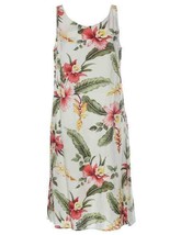 Two Palms Womens Hawaiian Dress Tank Beige Multicolor Short Orchid Pua Plus Size - £48.36 GBP