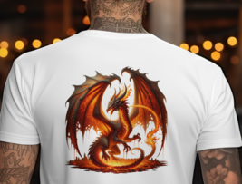 Fiery Dragon Graphic T-Shirt: Bold and Mythical Style - £14.52 GBP+