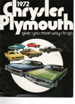 1972 Chrysler Car Sales Brochure - Barracuda Cuda Hemi New Yorker Imperial Fc2 - £12.08 GBP