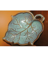 Vintage Woodland China Art Pottery Leaf Shaped Serving Bowl Blue Brown 1... - £19.46 GBP