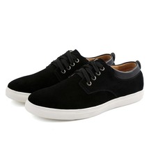 YWEEN Men&#39;s Casual Shoes Flock Leather Men Lace-up shoes Oxford Big Size Man Fla - £48.23 GBP