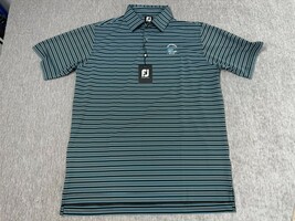 FootJoy Polo Shirt Mens Large Striped Blue Five Forts Bermuda St Regis Golf - $39.59