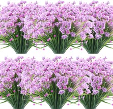 Pink Artificial Flowers 8 Bundles Uv Resistant Genuine Craftsmanship Fake - £28.63 GBP