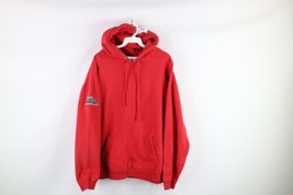 Vintage Reebok Mens Size Large Faded Heavyweight Hoodie Sweatshirt Red - £37.16 GBP