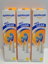 New Spinbrush Pro Clean Replacement Brush Heads Soft Bristles 2 Pack 3 Boxes NIB - £11.72 GBP