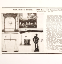 1967 Mrs Betty Torke Antique Shop Advertisement Saratoga Springs New Yor... - $19.99