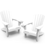 Keter 2 Pack Alpine Adirondack Resin Patio Chairs With Cup Holder -, White. - £239.19 GBP