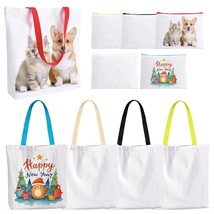 10 Pack Sublimation Tote Bags Bulk, Sublimation Blanks Canvas Tote Bags Cosmetic - $27.99