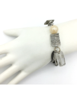 ANNE-MARIE CHAGNON modernist bracelet - mixed materials asymmetric Canad... - £43.00 GBP