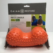 Gaiam Restore Neck Cradle Hot Cold Neck Pain Relief Relax Orange Textured - £23.52 GBP