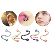 2PC Stainless Steel 16G Spiral Twisted Ear, Nose, Lip Body Piercing - £3.91 GBP