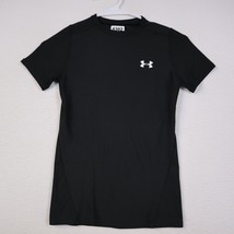 Under Armour Heatgear Fitted TShirt L Black Athletic Short Sleeve Sports Youth - $10.87