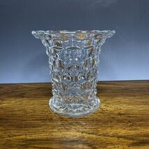 Vintage Fostoria American Crystal Glass Cubist Flared Mouth Cylinder 5.5... - $30.75