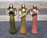 Tii Collections Vintage Resin Angel Figurines &quot;Bird - Book - Peace&quot; Set ... - $24.18