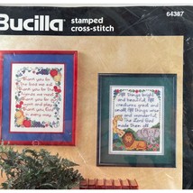 Bucilla Stamped Cross Stitch Grace Sampler Pair 64387 Thank You All Things - $11.88