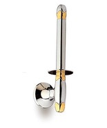 Filigrana Polished chrome and gold Upright toilet paper holder without lid. - $139.50 CAD