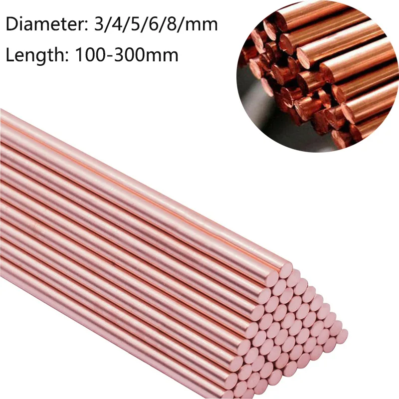 House Home 1pcs Coppers Rod Round Bar Red Metal Dia 3/4/5/6/8mm Length 100/150/2 - £19.66 GBP