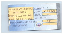 Crosby Stills Nash Csn Ticket Stub Agosto 6 1988 New York Città - £36.54 GBP