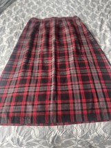 Vintage Briggs Women&#39;s 18 Plaid Tartan Skirt Black Red - $19.00
