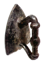 Antique Cast Iron Toy Miniature Sad Iron 2 3/8" Dollhouse Size Ornate Ha... - $14.36