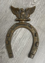 MidCentury American Eagle Heavy Cast Metal Good Luck Horseshoe Wall Art ... - $276.80 MXN