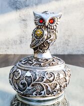 Ebros Silver And Bronze Steampunk Owl With Red Gemstone Eyes Jewelry Tri... - $274.47 MXN