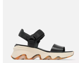 Sorel  KINETIC Impact Y-Strap High Women&#39;s Wedge Sandal Black, Chalk - €86,33 EUR