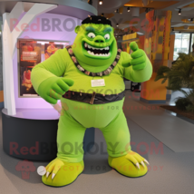 Lime Green Frankenstein&#39;S Monster mascot costume character dressed with a Cordur - $1,339.00