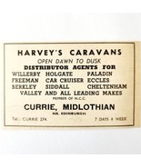 1954 Harvey&#39;s Caravan Dealership Edinburgh Advertisement Automobilia E89F5 - $14.99