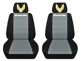 Fits 1967-2002 Pontiac Firebird Front Seat Covers With Design black and silver - £66.38 GBP