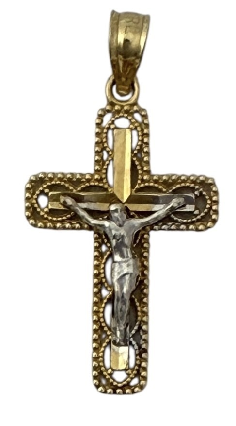 Unisex Charm 14kt Yellow and White Gold 445517 - $69.00